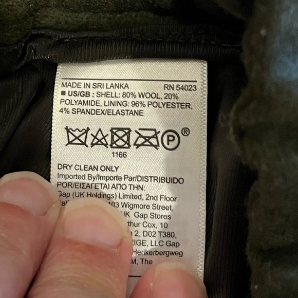 💚 Banana Republic wide-leg wool pants – dark olive green, size 18 - Picture 3 of 10